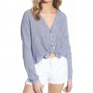 Rails Sloane Striped tie-front top in Terrenas Stripe S